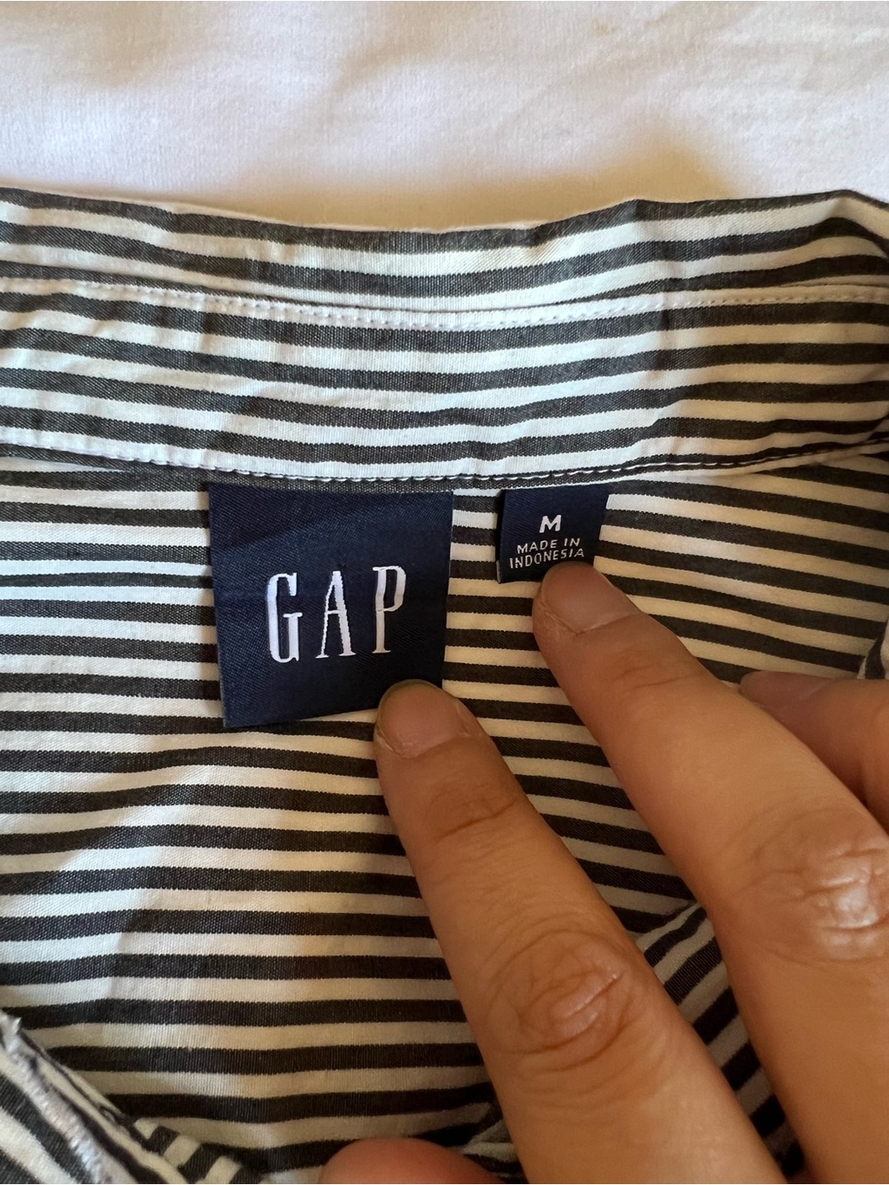 GAP Poplin Midi Shirtdress Striped 100% Cotton - Picture 8 of 10